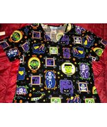 HALLOWEEN SCARY SCRUBS NURSE VET MEDICAL SCRUB TOP SHIRT BLOUSE EXTRA SM... - €13,74 EUR