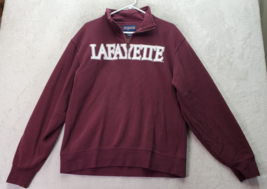 JanSport Sweatshirt Unisex Medium Maroon Lafayette University Cotton Quarter Zip - £17.23 GBP