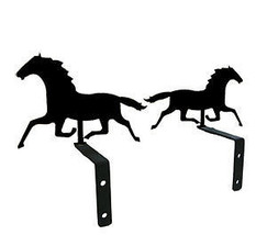 Wrought Iron Curtain Swags Pair Of 2 Running Horse Silhouette Window Treatments - £19.01 GBP