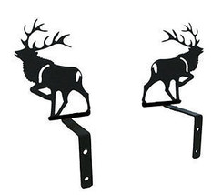 Wrought Iron Curtain Swags Pair Of 2 Elk Silhouette Window Treatment Home Decor - £19.01 GBP