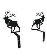 Wrought Iron Curtain Swags Pair Of 2 Elk Silhouette Window Treatment Hom... - £19.32 GBP