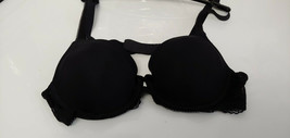 Women Ex M&amp;S BLACK Floral Lace Push Up Underwired padded Cleavage SIZE 34A - $20.45