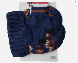 Member&#39;s Mark Warm &amp; Cozy Knit Hat and Glove Set Boy&#39;s NAVY Boy&#39;s Sz M NWT - $13.10