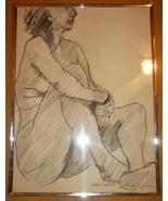 SIGNED HANK WERNER NUDE WOMAN IN POSE #3 CHARCOAL ART - €249,60 EUR