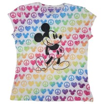 Walt Disney World Multi-Color Mickey Mouse Print Tee Women&#39;s Size Large - £6.15 GBP