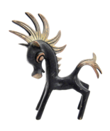 Brass Modernist Horse Figurine Black Gold 5.25&quot; Stylized on the Order of... - £36.98 GBP