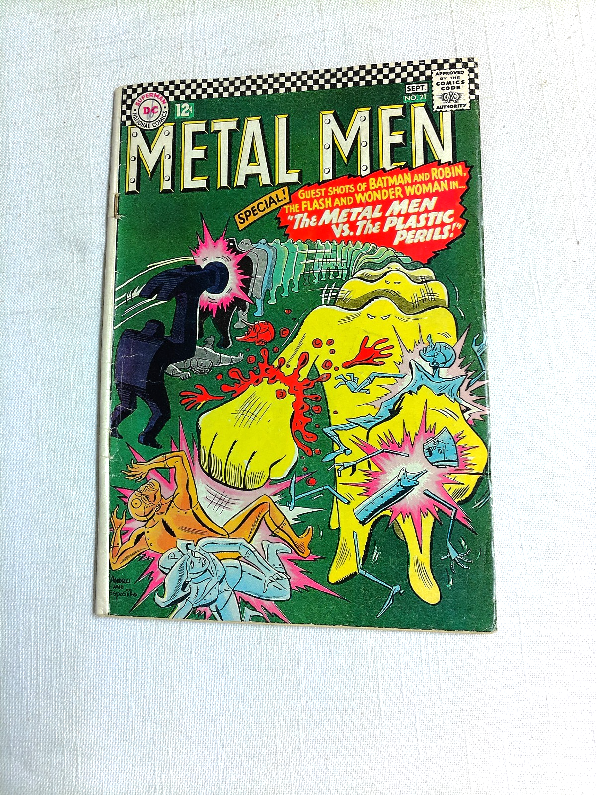 Metal Men #21 DC Comic Good  1966 With Batman, Robin, Wonder Woman, Flash - $8.99