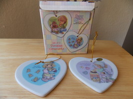2002 Precious Moments Set of 2 Sweetest Christmas Porcelain Ornaments - £11.99 GBP