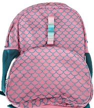 CRCKT ~ MERMAID ~ Pink/Teal Fabric Backpack ~ 3 Pockets ~ Padded Straps ~ Light - £17.88 GBP