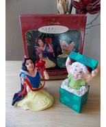 1997 Disney Hallmark Snow White Set of 2 Anniversary Ornaments  - £19.61 GBP