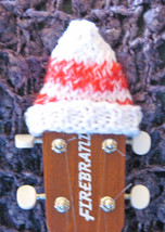 Headstock Hat For Your Concert/Tenor Sized Ukulele/Red/White Stripe/Christmas - £4.73 GBP