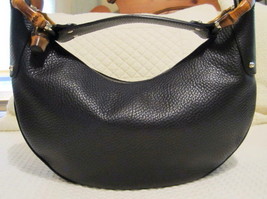 Gucci Black Pebbled Leather Bamboo Ring Hobo - New, Authentic, Gorgeous!!! - £677.34 GBP