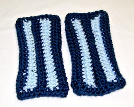 Navy Fingerless Gloves, Crochet, Handmade, Mittens - £9.48 GBP