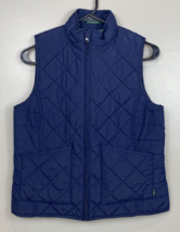 Lauren Ralph Lauren Diamond Quilted Navy Blue Vest w/ Full Zipper Front ... - £18.39 GBP