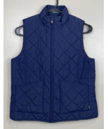 Lauren Ralph Lauren Diamond Quilted Navy Blue Vest w/ Full Zipper Front ... - £18.47 GBP