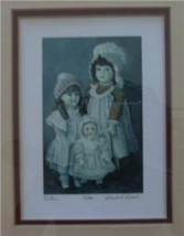 SIGNED &amp; NUMBERED GERALD LUBECK &quot;SISTERS&quot; LITHO 35/400 - $289.50