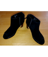 CLARKS PLUS CUSHION LADIES BLACK ANKLE OPEN TOE 2.5&quot; HEEL BOOTS-6M-WORN ... - $43.47 CAD