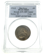 1976-D 25C Bicentennial Quarter Mint Error Struck 12% Off Center PCGS MS63 - $462.08 CAD