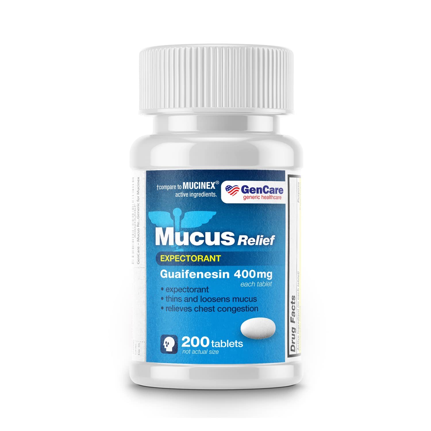 Mucus Relief Expectorant Guaifenesin 400 Mg 200 Tablets Value Pack - Fast Acting