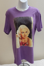 Women&#39;s Purple Tee TShirt Medium Old Hollywood Glamour Vintage Actress C... - $9.11