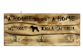 Black Russian Terrier, a wooden wall peg, hanger with the picture of a dog - £41.40 GBP