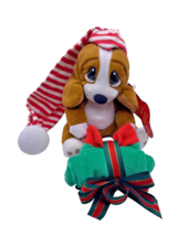 Sad Eye Sam Christmas Plush Stuffed Dog Rare Present Long Hat Applause Vintage - £43.98 GBP