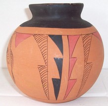 SIGNED R GALVAN MEXICO NATIVE INDIAN MATTE POTTERY ART - $180.93