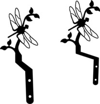 Wrought Iron Curtain Swags Pair Of 2 Dragonfly Silhouette Window Treatments - £19.01 GBP