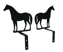 Wrought Iron Curtain Swags Pair Of 2 Standing Horse Silhouette Window Treatments - £19.32 GBP