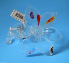 Cristalleria Acampora Millefiori Flower Italian Art Glass Crystal Sculpture NWT - £19.94 GBP