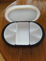 Tupperware Preludio Divided Sectioned Serving Tray Set Black &amp; White Serving Dis - £27.35 GBP