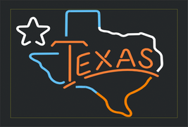 Texas Lone Star Neon Sign 18&quot; x 14&quot; - £391.03 GBP