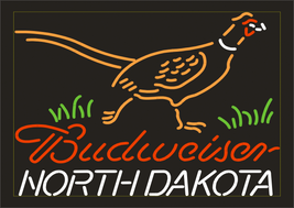 North Dakota Pheasant Budweiser Neon Sign 22&quot; x 18&quot; - £539.14 GBP