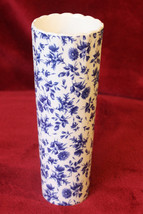 Blue Floral &quot;Burnes of Boston&quot; Small Thin Vase - £7.85 GBP