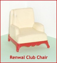 Renwal Cream Color   Club  Armchair   Dollhouse Furniture  Hard Plastic - £13.18 GBP