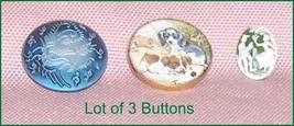 Lot of 3 Collectible Buttons  Includes a Porcelain Button - £14.24 GBP