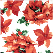 Singer Fat Quarter Fabric, Christmas Poinsettia Flowers Red,100% Ringspun Cotton - £3.51 GBP