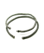 Vintage Old Twisted wire Silver Kids Bangles, baby bracelets Pair - Pre-... - £56.53 GBP