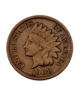 1908-S 1C Cent Indiano In Molto Buone Condizioni VG, Colore Marrone - €122,97 EUR