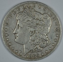 1886 O Morgan circulated silver dollar F details - $50.00