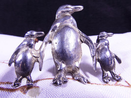 Vintage Sterling Silver Sand-Cast Penguin Brooch, 10g - £31.10 GBP