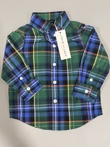 6-12M NEW Janie and Jack Green and Blue Plaid Long Sleeve Button Down - $22.99