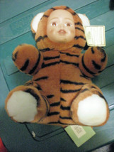 Baby Face Collection Toy Works Black Tiger  10&quot; Stuffed Doll Animal  - £4.98 GBP