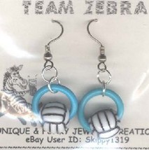 VOLLEYBALL BEAD EARRINGS-Referee Team Coach Gift Jewelry-LT BLUE - $5.97