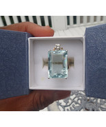 Estate Huge blue 22.30 carat Aquamarine & .25 diamond 14k yellow gold ring 7.95 - £4,510.75 GBP