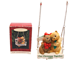 Hallmark Ornament Cats on Swing Our Christmas Together Christmas Holiday Vtg &#39;93 - £9.91 GBP