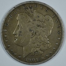 1901 P Morgan circulated silver dollar F details - $75.00