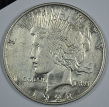 1922 D Peace circulated silver dollar XF details Mulitple Obverse Die Breaks - $45.00
