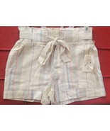 INDIGO REIN Paperbag High Waisted Belted Women&#39;s Shorts, Linen Blend, - £7.62 GBP