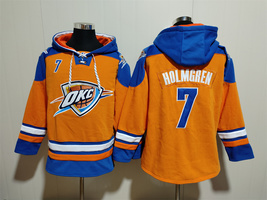 Chet Holmgren #7 Oklahoma City Thunder Orange Lace-Up Pullover Hoodie - £59.05 GBP